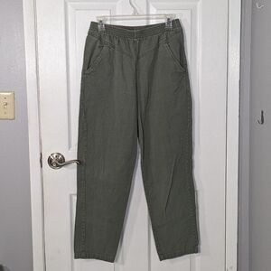 Vintage Lady Blair‎ 100% Cotton Olive Green Casual Straight-Leg Pants Size 10